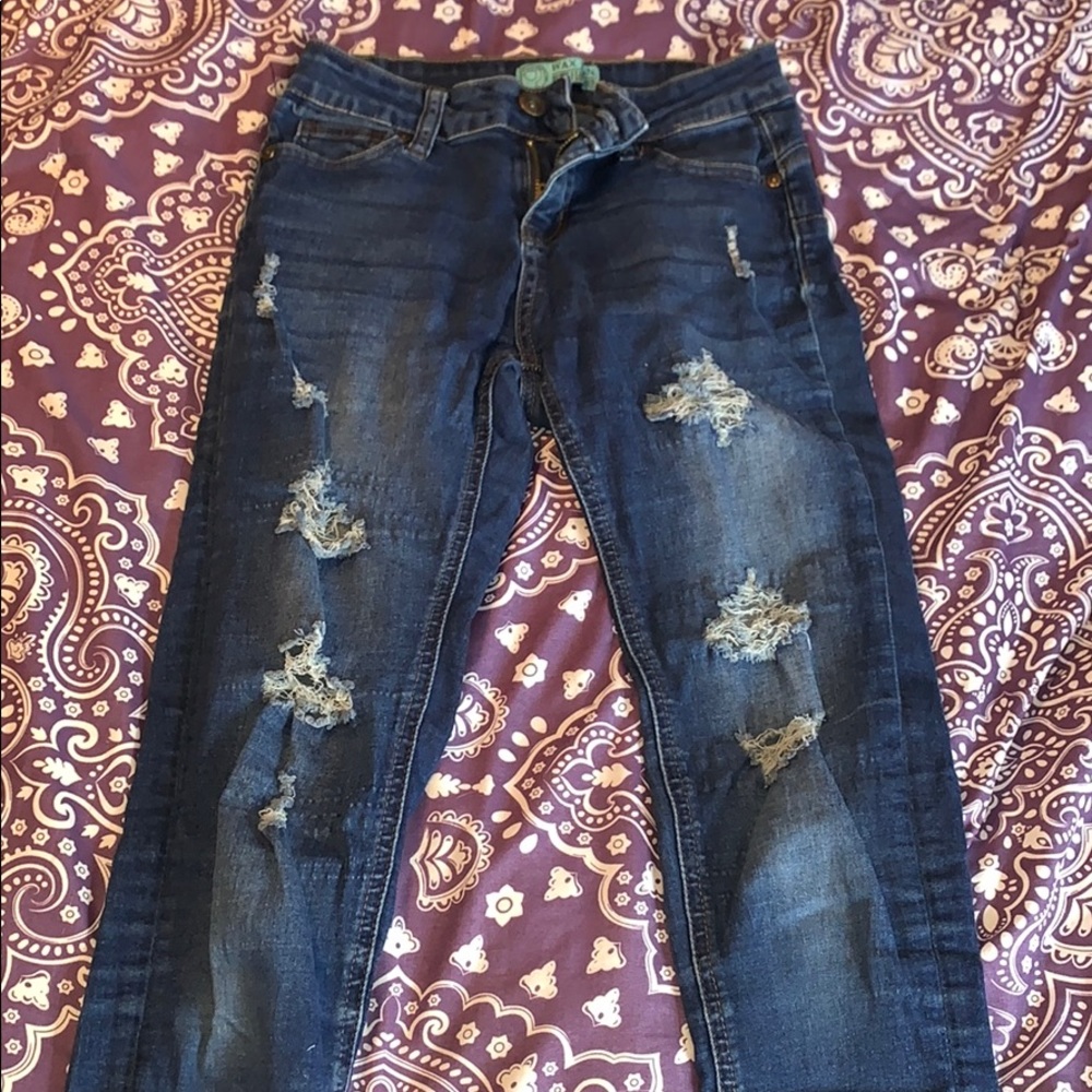 Ripped skinny Wax Jeans